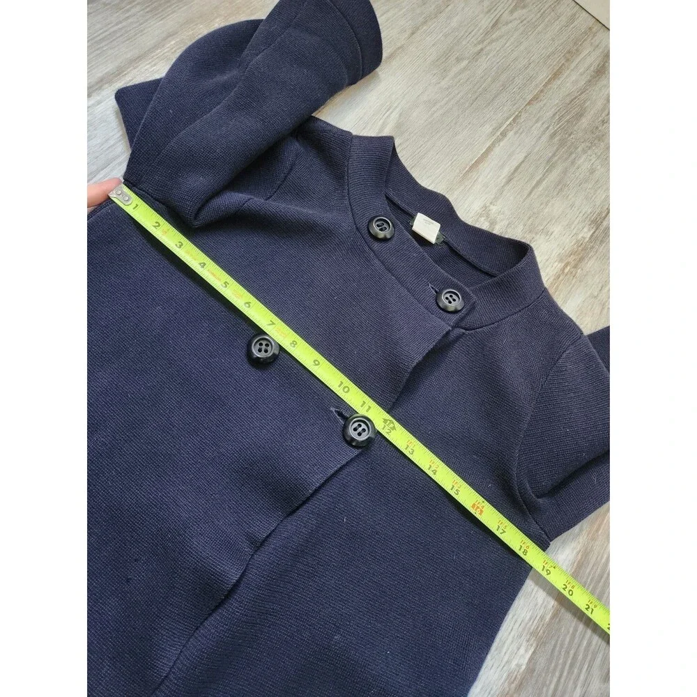 J.Crew Sweater Jacket Womens S Navy Wrap Tie Heavyweight Stretch Knit GUC